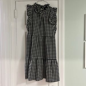 Maeve by Anthropologie sleeveless swing dress in black gingham